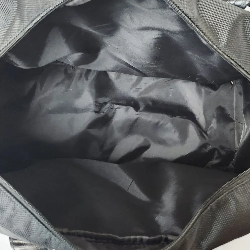 Jimmy Choo Parfums Duffle Bag Crocodile Embossed Handles Black 17x11x7.5 Unisex